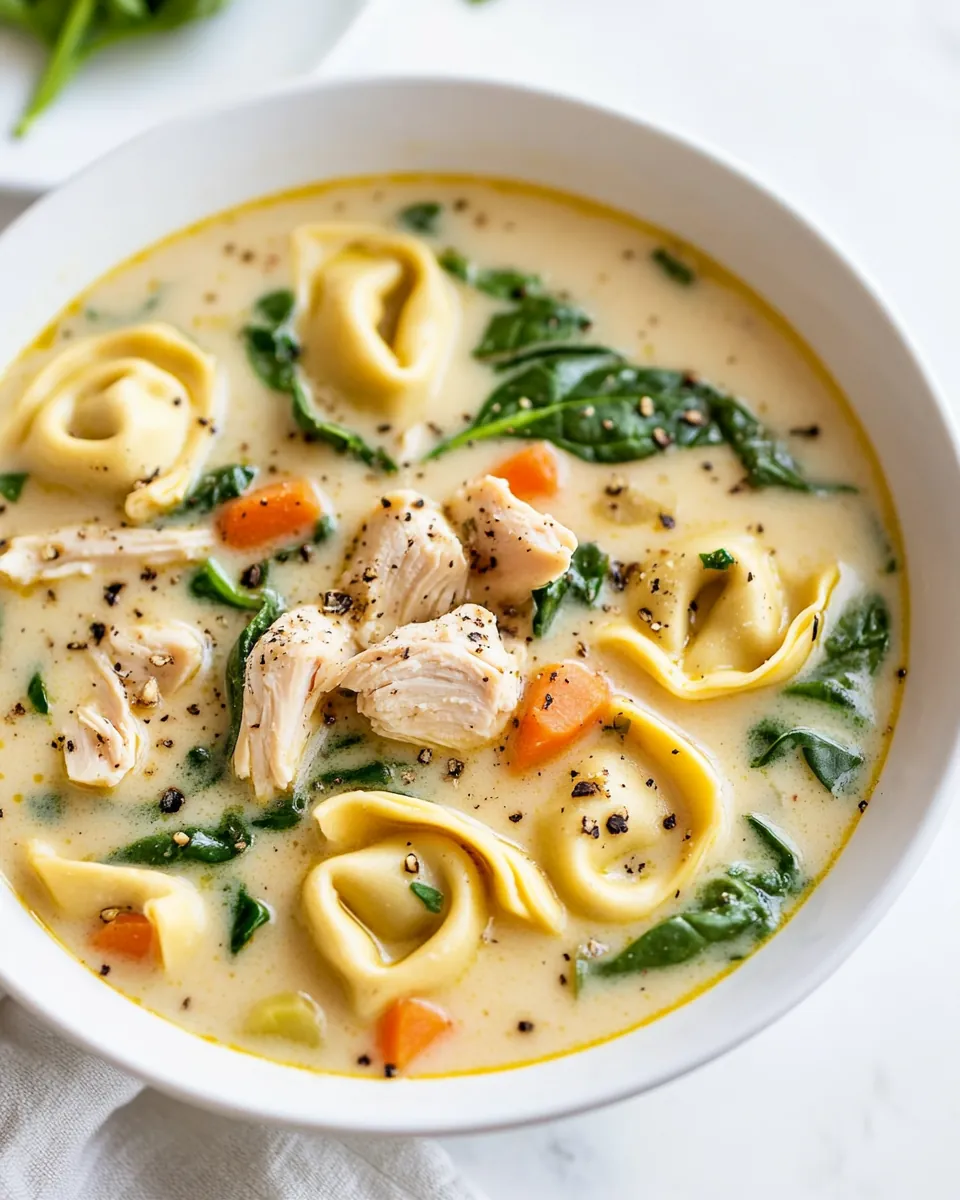 Creamy Spinach Tortellini Soup