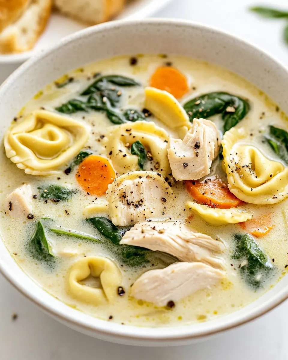 Creamy Spinach Tortellini Soup