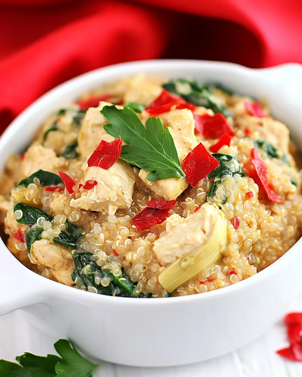 Creamy Spinach and Artichoke Chicken Quinoa