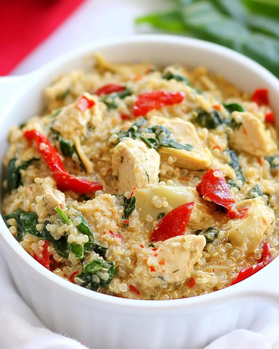 Creamy Spinach and Artichoke Chicken Quinoa