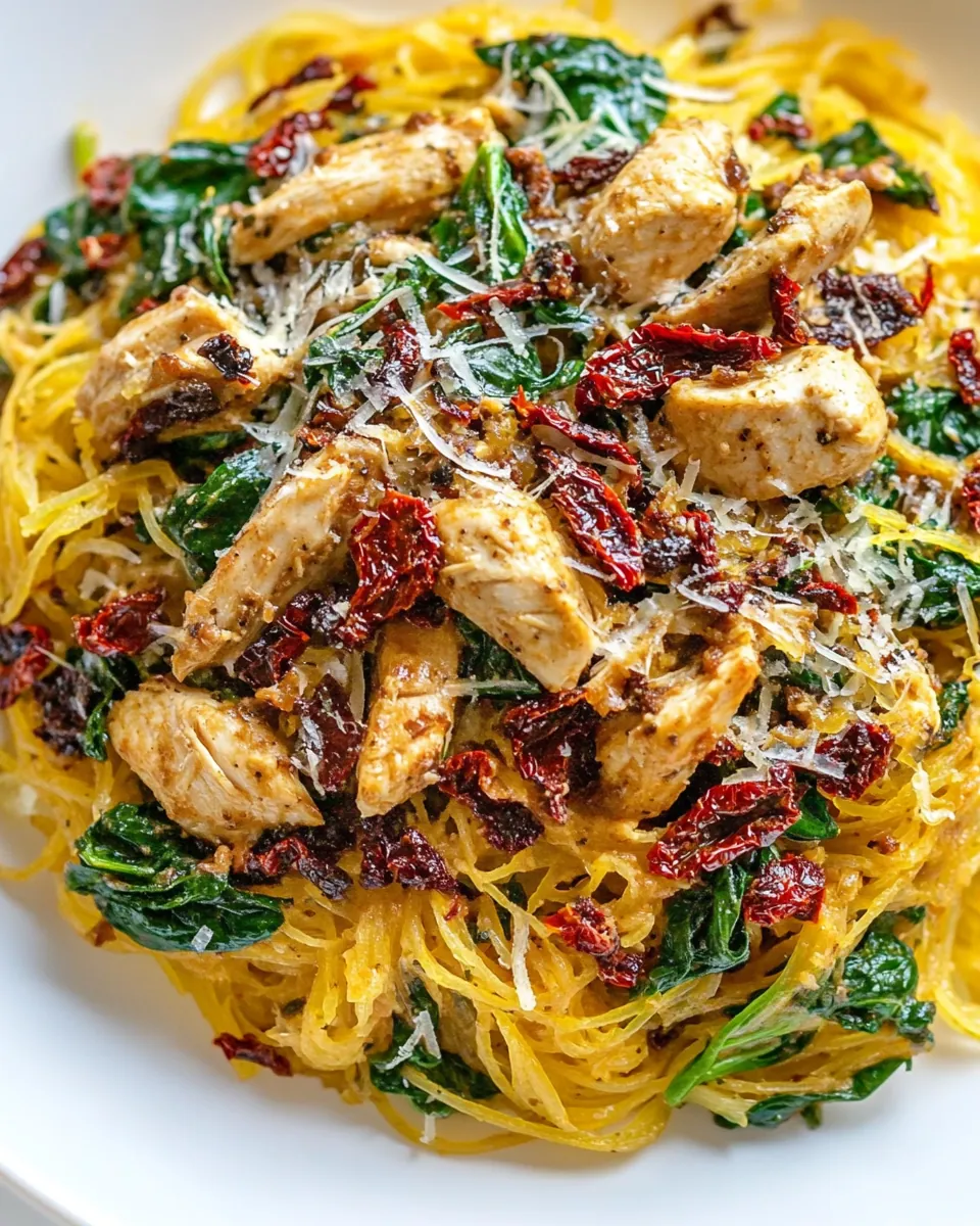Creamy Sun Dried Tomato Spaghetti Squash