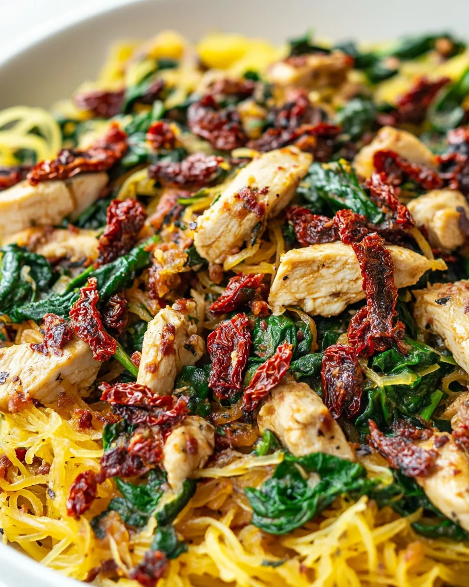 Creamy Sun Dried Tomato Spaghetti Squash