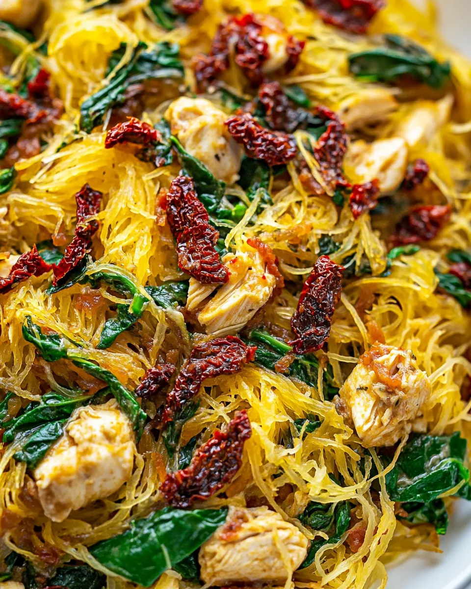 Creamy Sun Dried Tomato Spaghetti Squash