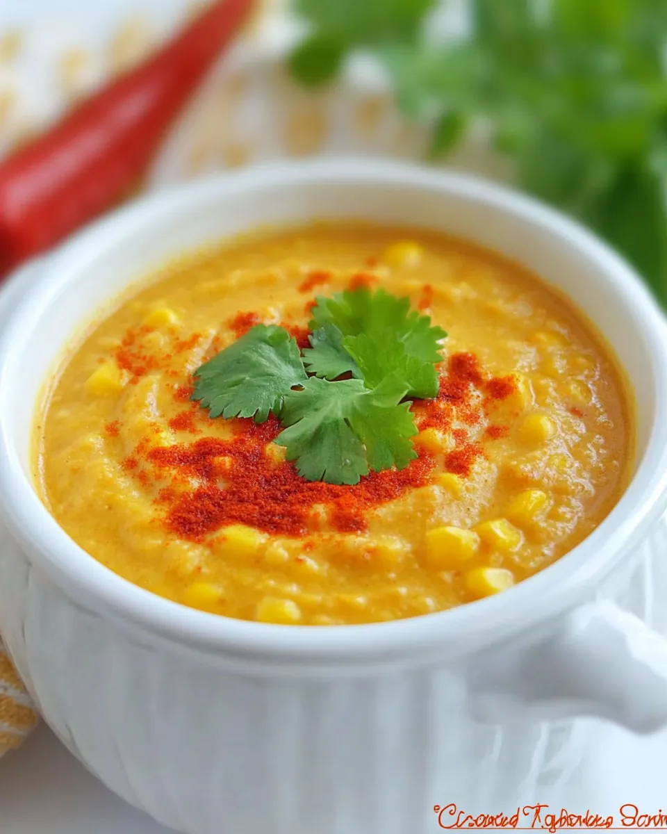 Creamy Vegan Corn and Red Pepper Blender Soup