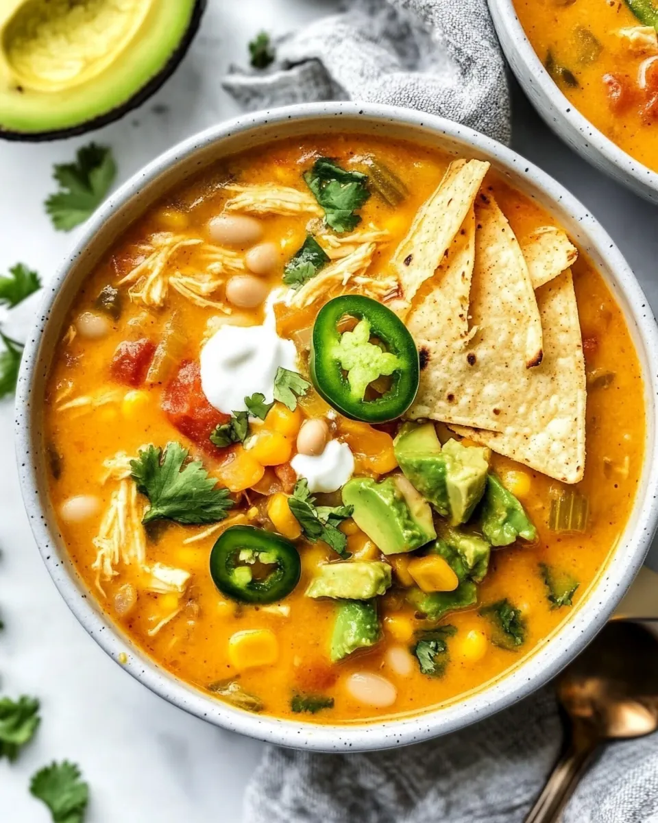 Creamy White Bean Chicken Enchilada Soup