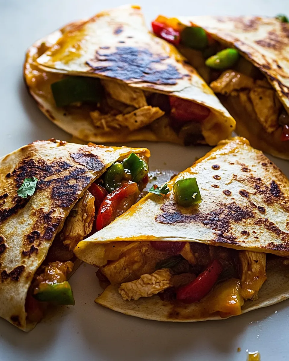 Crispy Baked Chicken Fajita Quesadillas