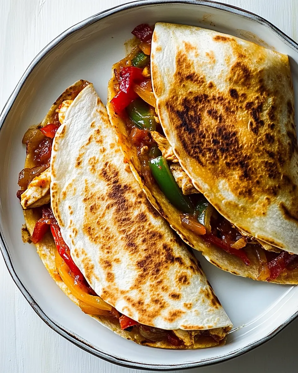 Crispy Baked Chicken Fajita Quesadillas