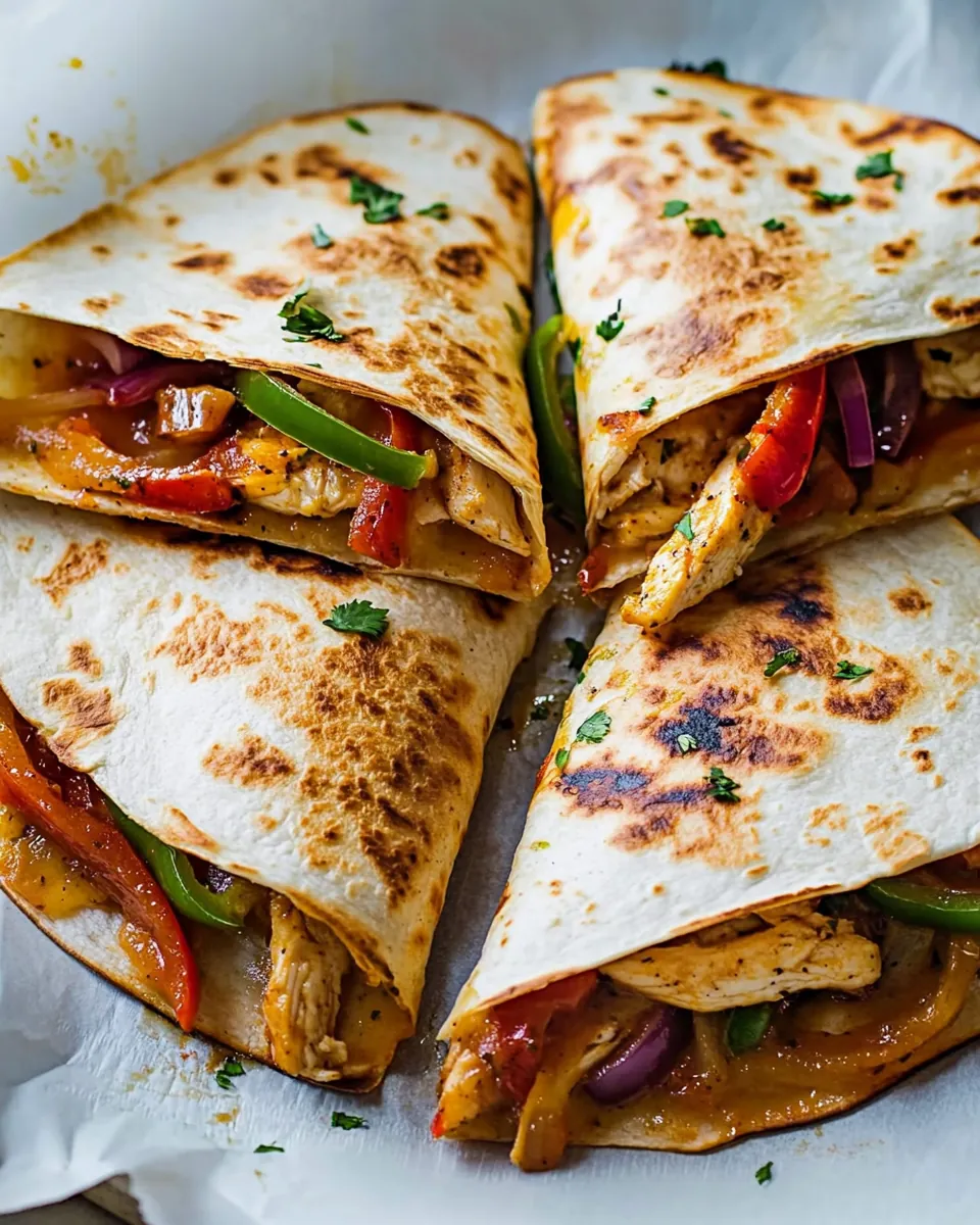 Crispy Baked Chicken Fajita Quesadillas