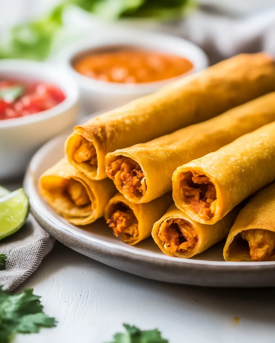 Crispy Baked Chicken Taquitos