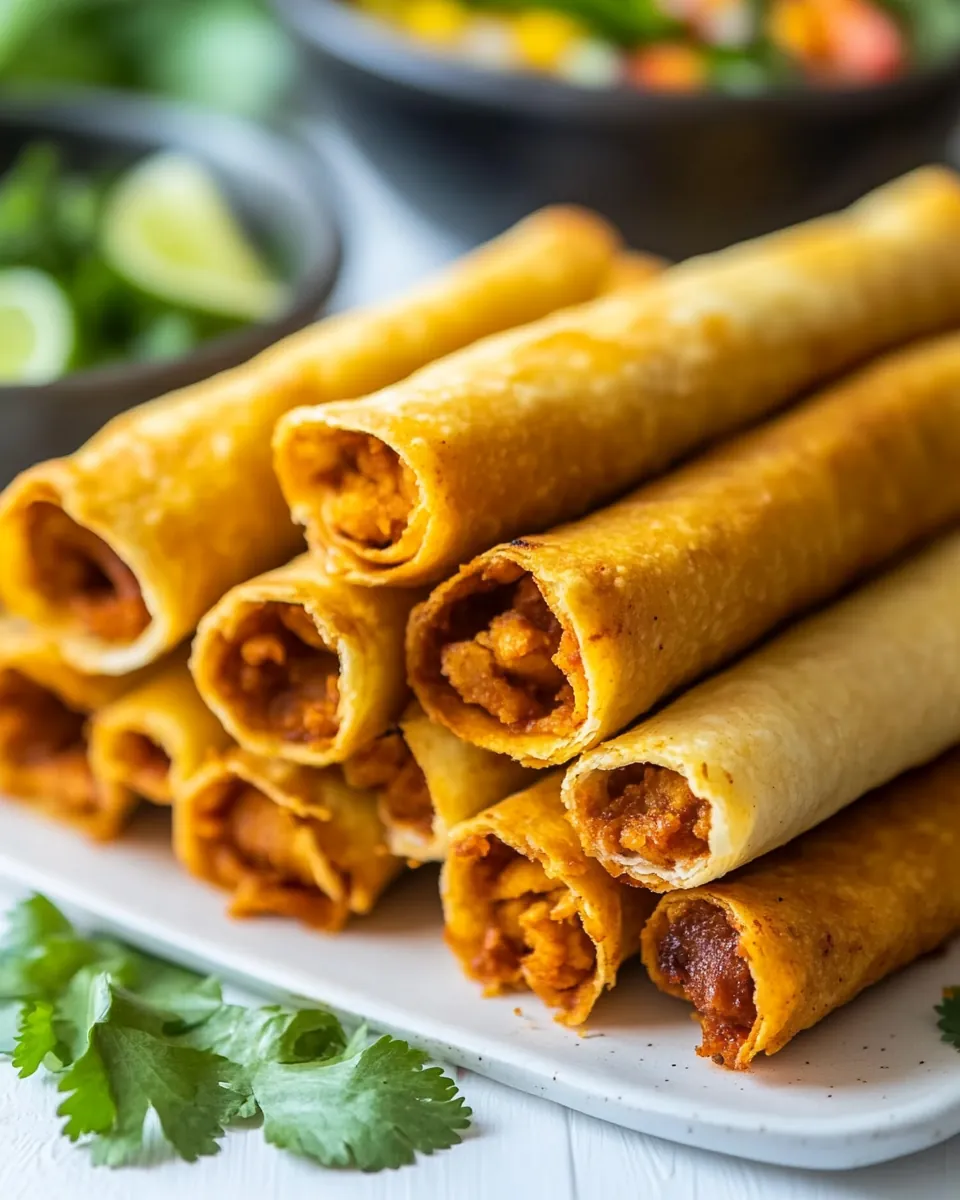 Crispy Baked Chicken Taquitos