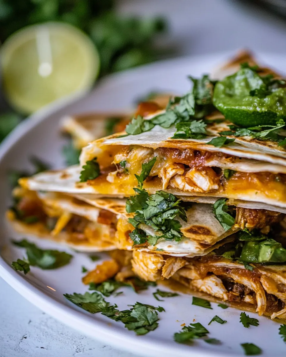 Crispy Chicken Tinga Quesadillas
