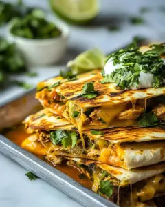 Crispy Chicken Tinga Quesadillas