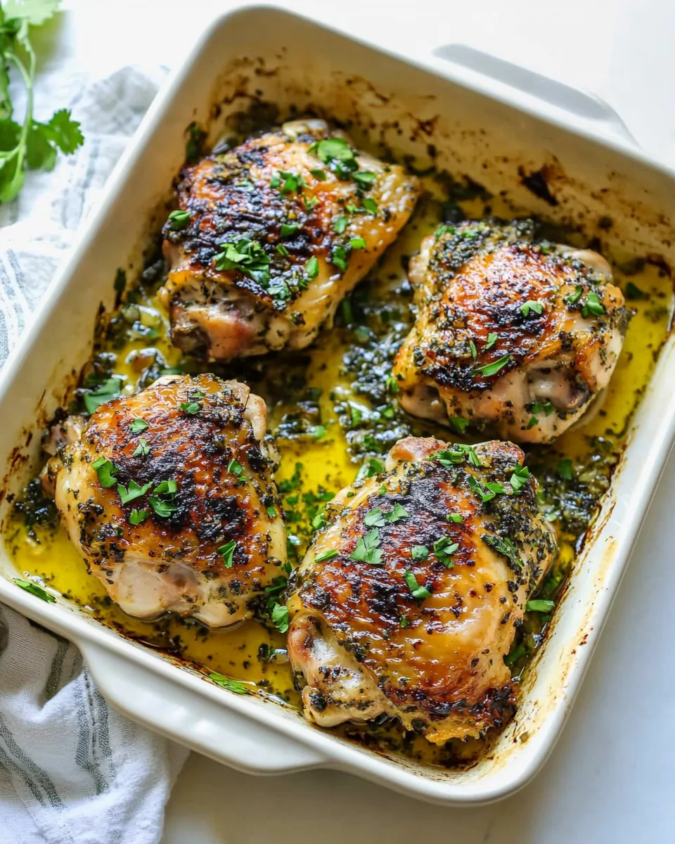 Crispy Garlic Butter Baked Chicken Thighs