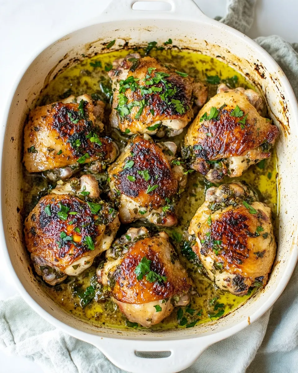 Crispy Garlic Butter Baked Chicken Thighs