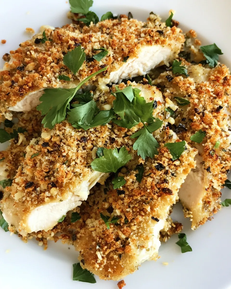 Crispy Garlic Parmesan Oven Fried Chicken