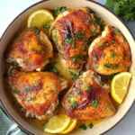 Crispy Lemon Garlic Chicken Thighs