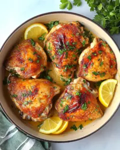 Crispy Lemon Garlic Chicken Thighs
