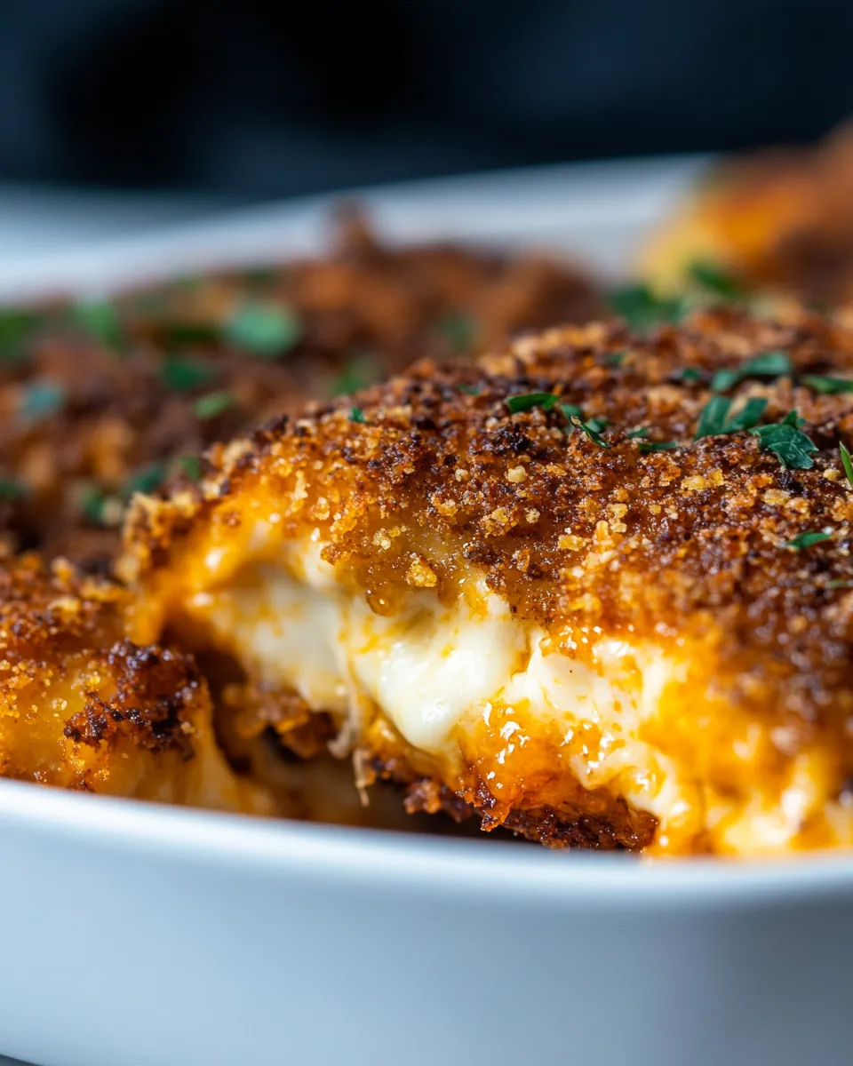 Crispy Mozzarella Parmesan Crusted Chicken