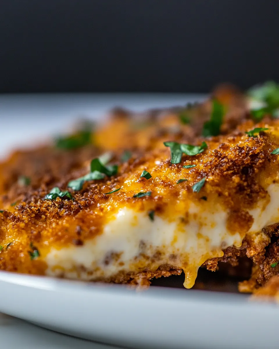 Crispy Mozzarella Parmesan Crusted Chicken