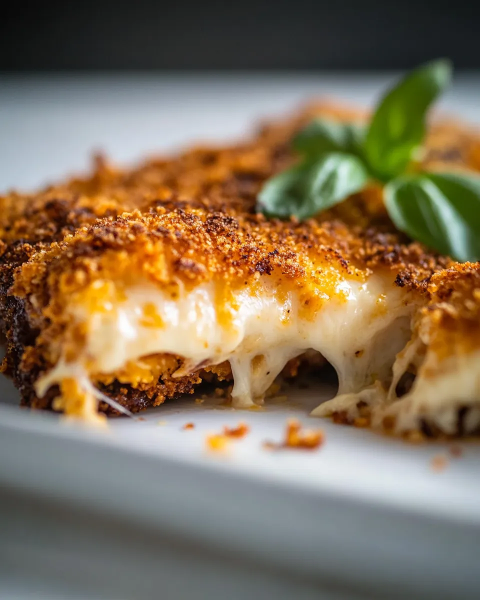 Crispy Mozzarella Parmesan Crusted Chicken