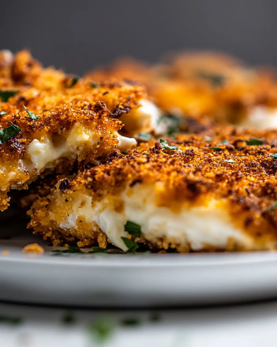 Crispy Mozzarella Parmesan Crusted Chicken