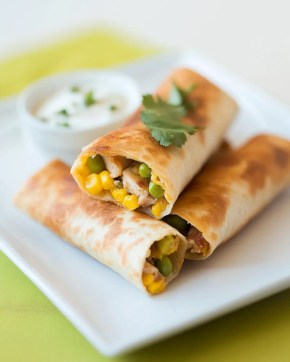 Crispy Pan Fried Chicken Flautas