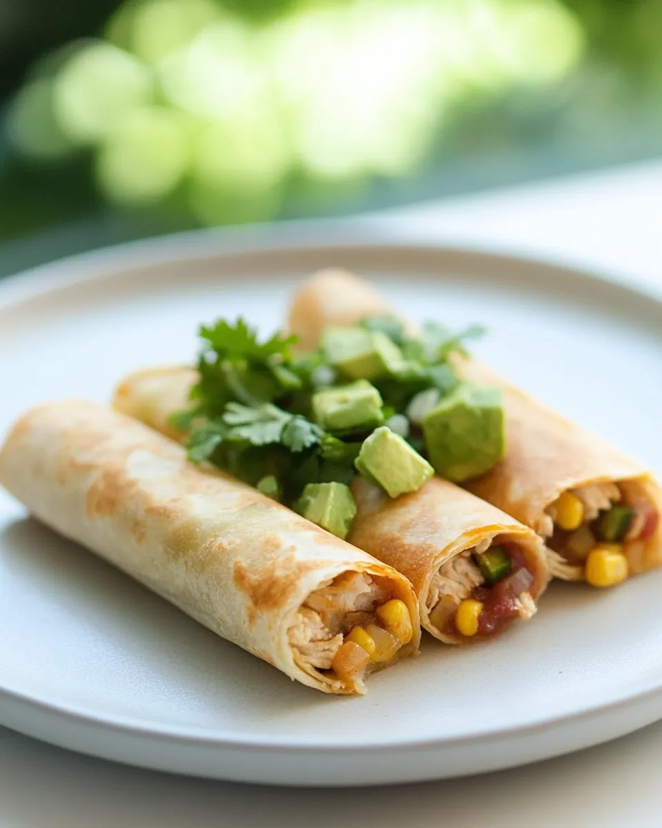 Crispy Pan Fried Chicken Flautas