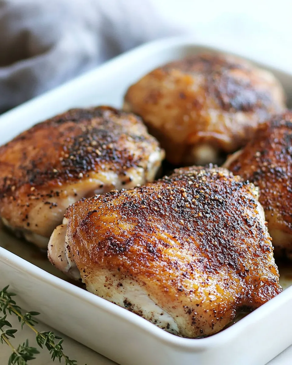 Crispy Pan Roasted Chicken Thighs