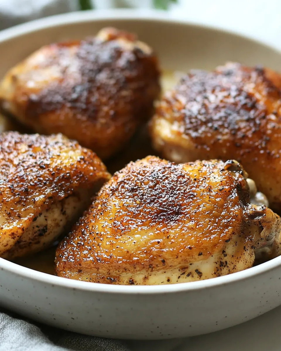 Crispy Pan Roasted Chicken Thighs
