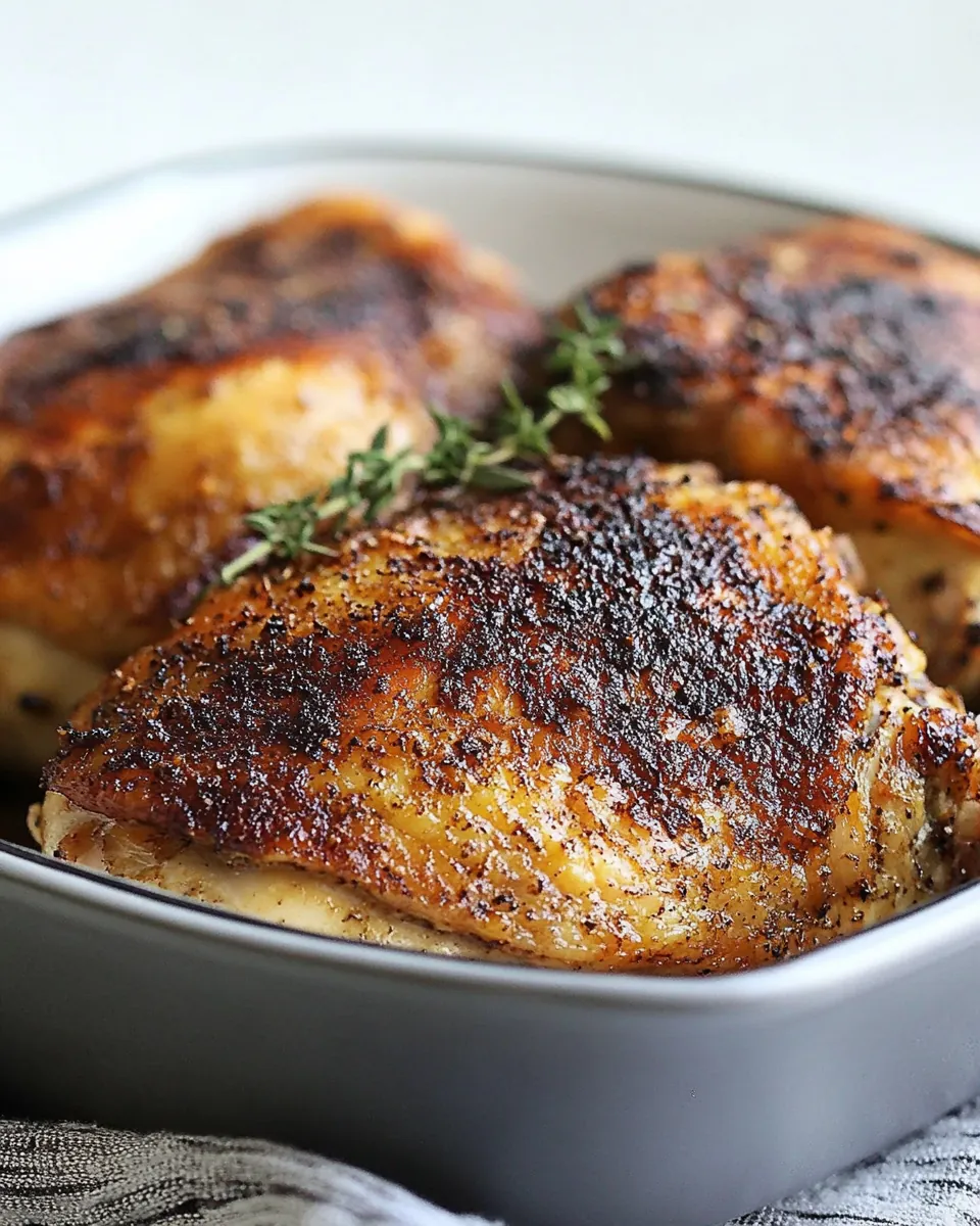 Crispy Pan Roasted Chicken Thighs