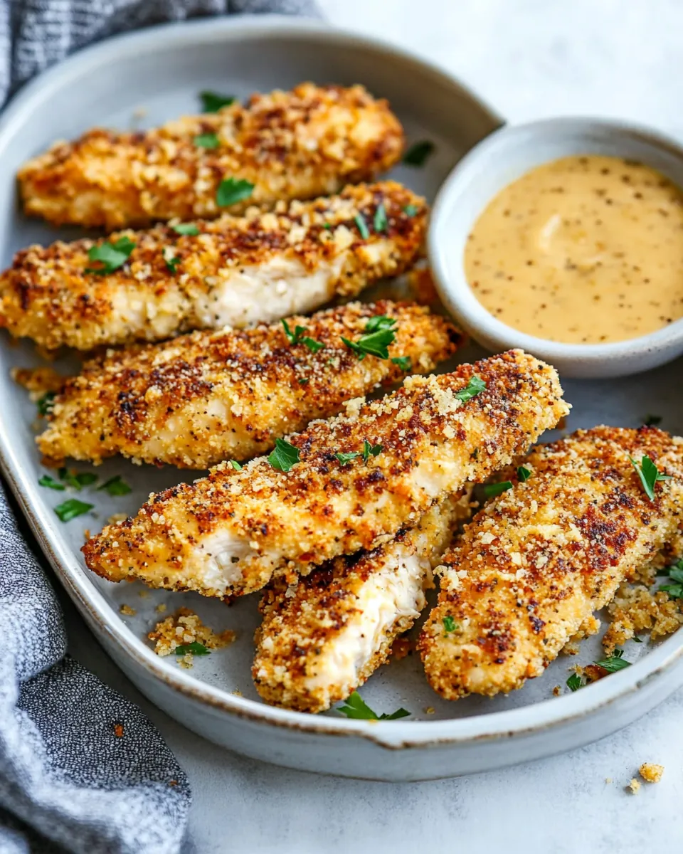 Crispy Parmesan Air Fryer Chicken Tenders