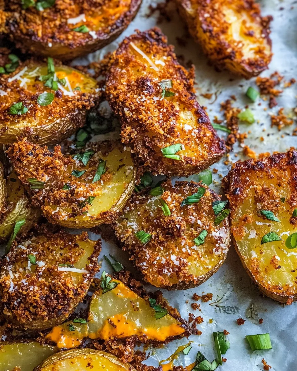 Crispy Parmesan Crusted Buffalo Potatoes