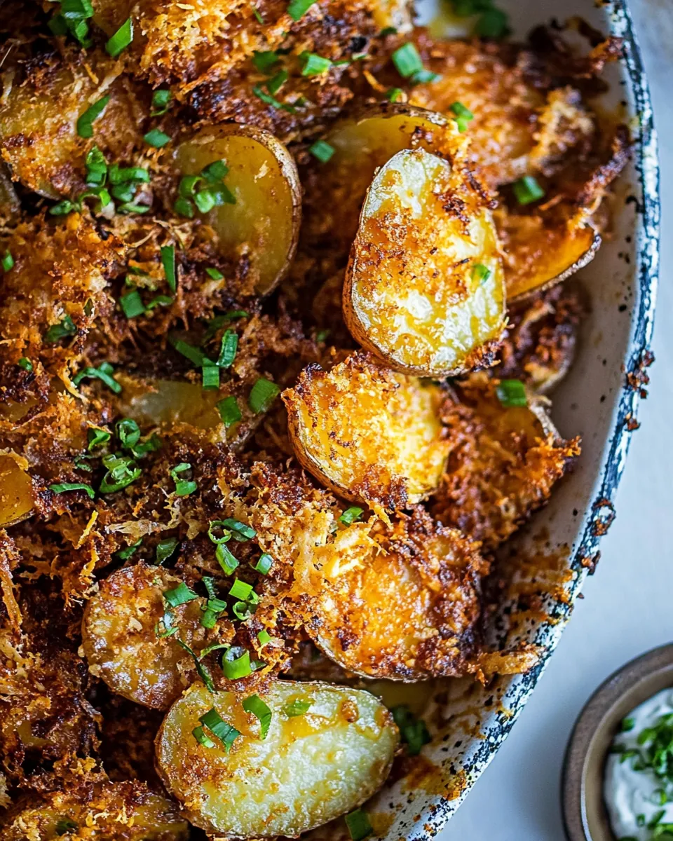 Crispy Parmesan Crusted Buffalo Potatoes