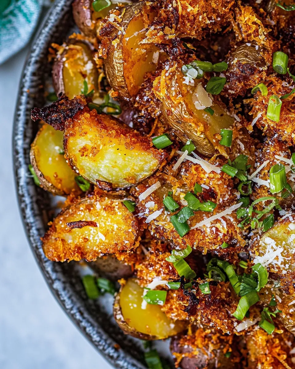 Crispy Parmesan Crusted Buffalo Potatoes
