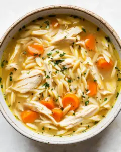 Crockpot Lemon Chicken Orzo Soup