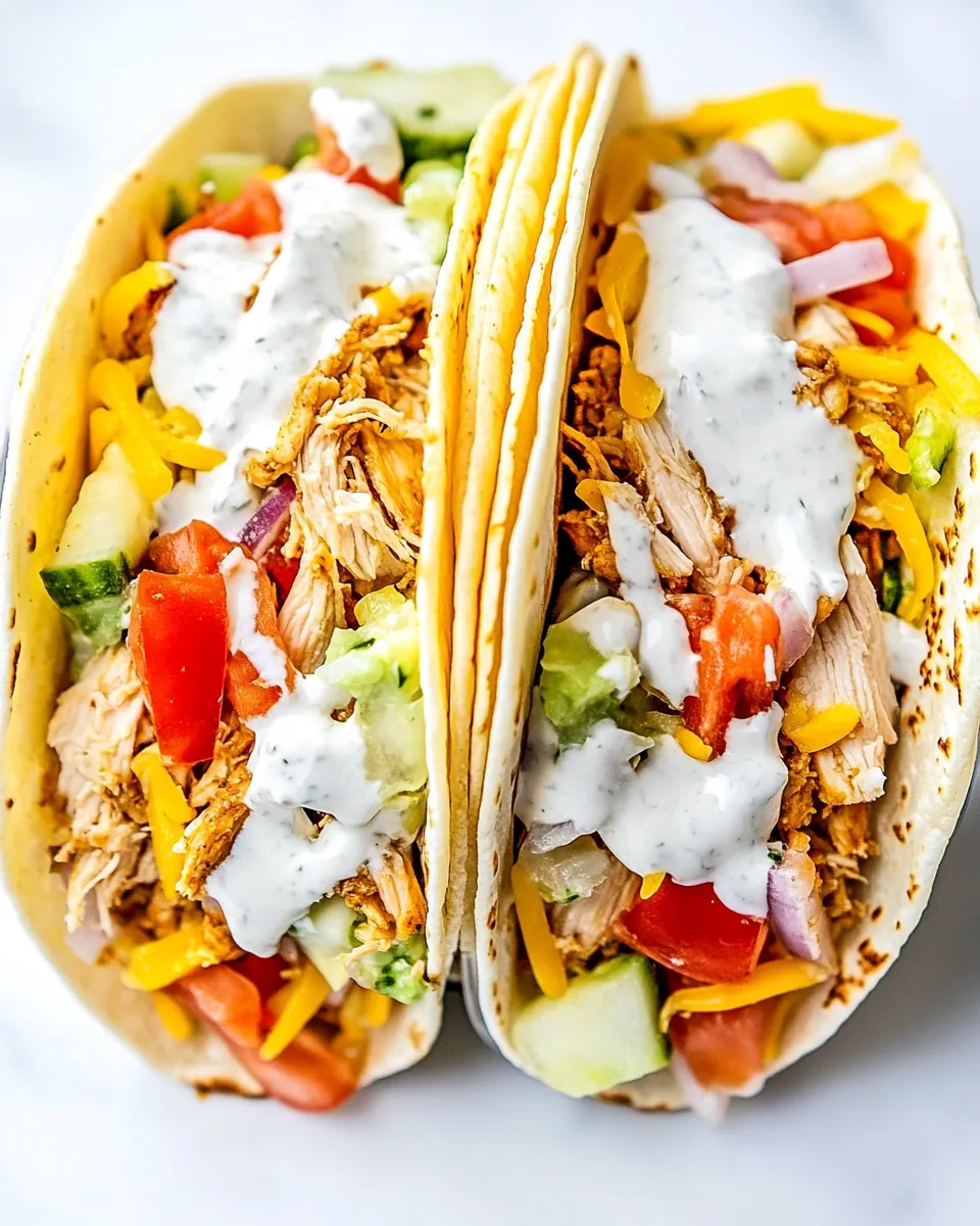 Crockpot Ranch Chicken Tacos