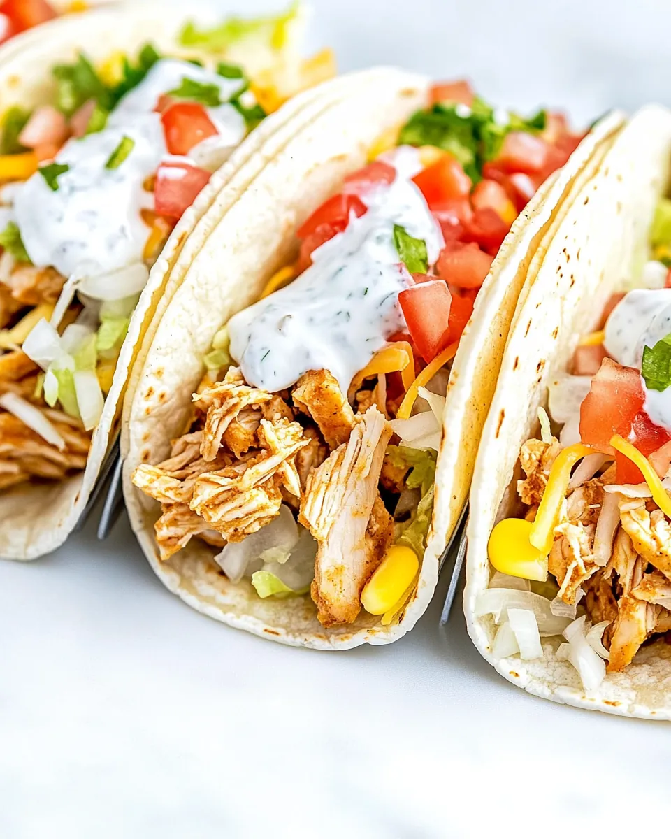 Crockpot Ranch Chicken Tacos