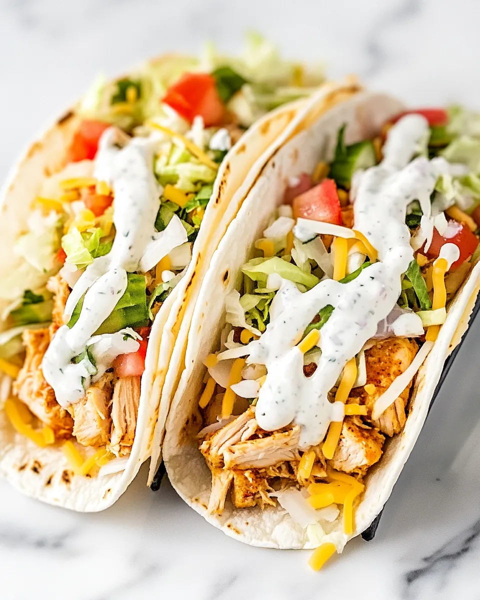 Crockpot Ranch Chicken Tacos