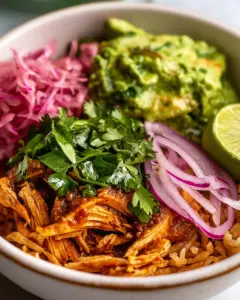 Crockpot Salsa Verde Chicken Tortilla Bowl