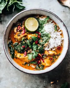 Crockpot Thai Broccoli Rabe Chicken Curry