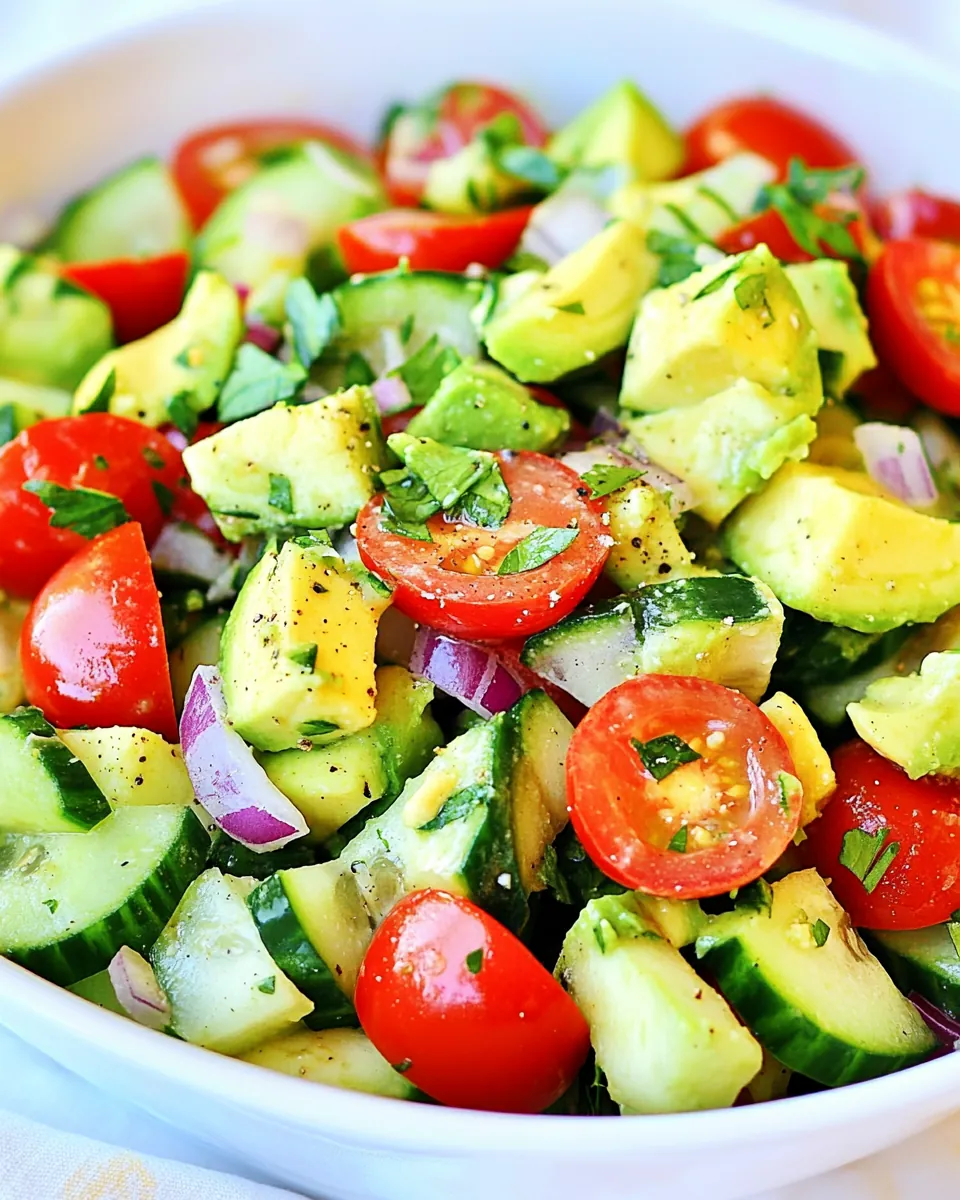 Cucumber Tomato Avocado Salad