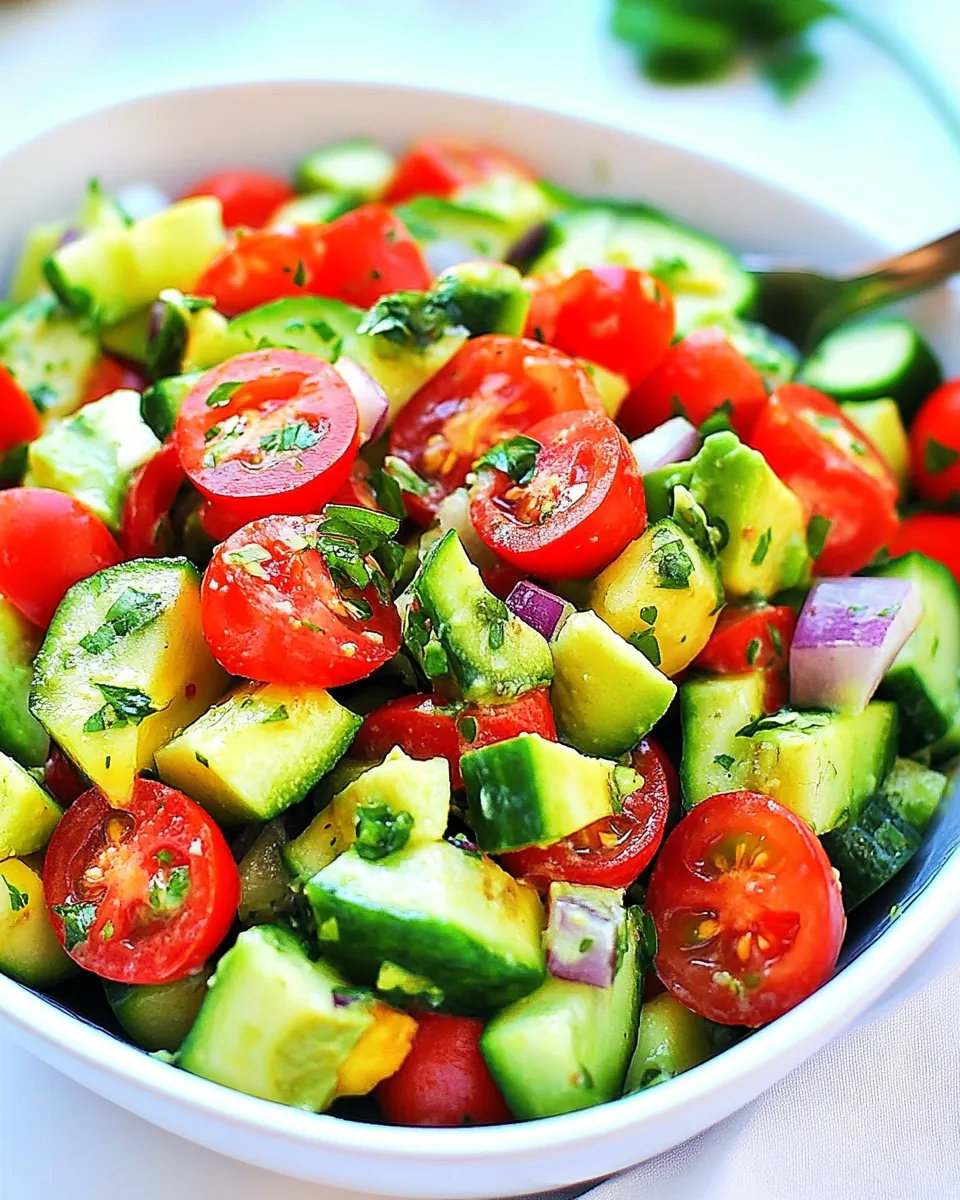 Cucumber Tomato Avocado Salad