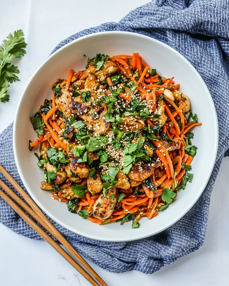 Cumin Healthy Chicken Stir Fry with Carrot Noodles