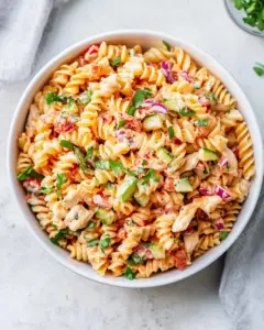 Easy Buffalo Chicken Pasta Salad