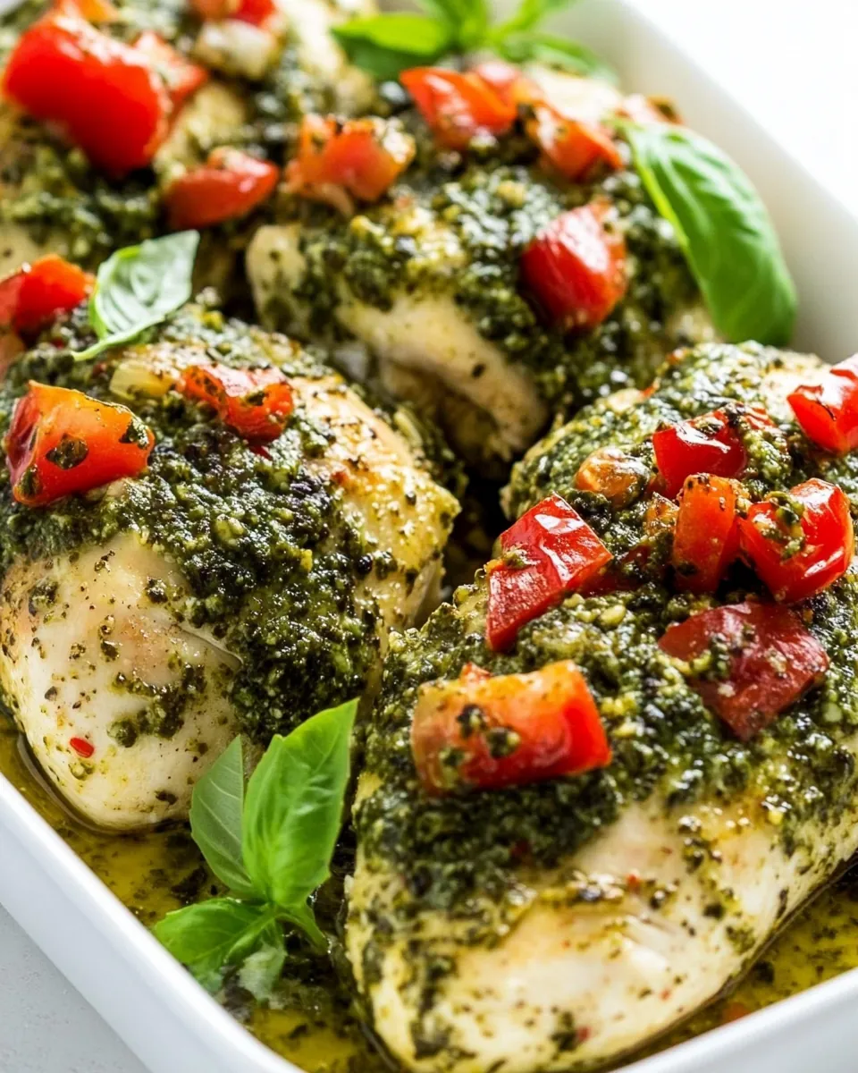 Easy Baked Pesto Chicken