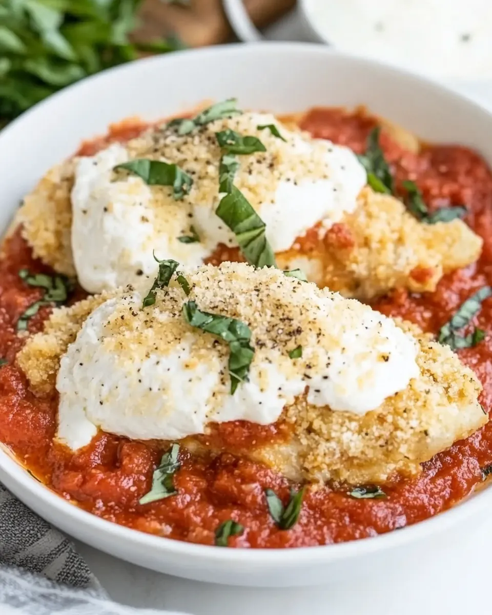 Easy Burrata Chicken Parmesan