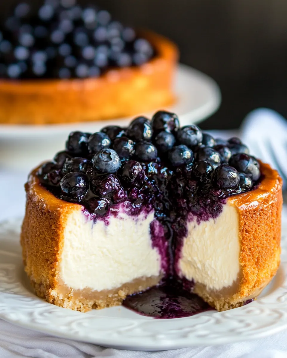 Easy Cheesecake with Blueberry Topping