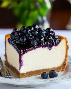 Easy Cheesecake with Blueberry Topping