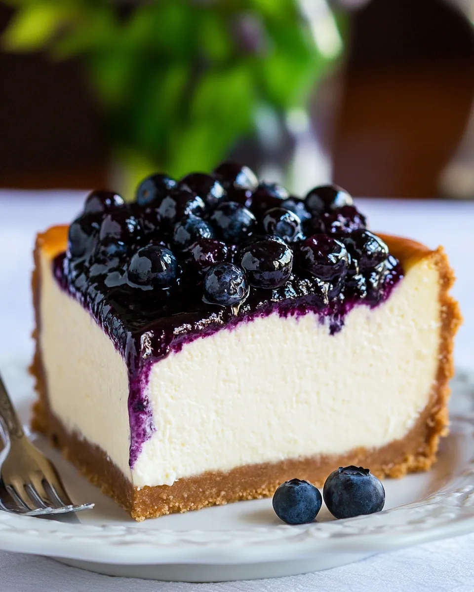 Easy Cheesecake with Blueberry Topping