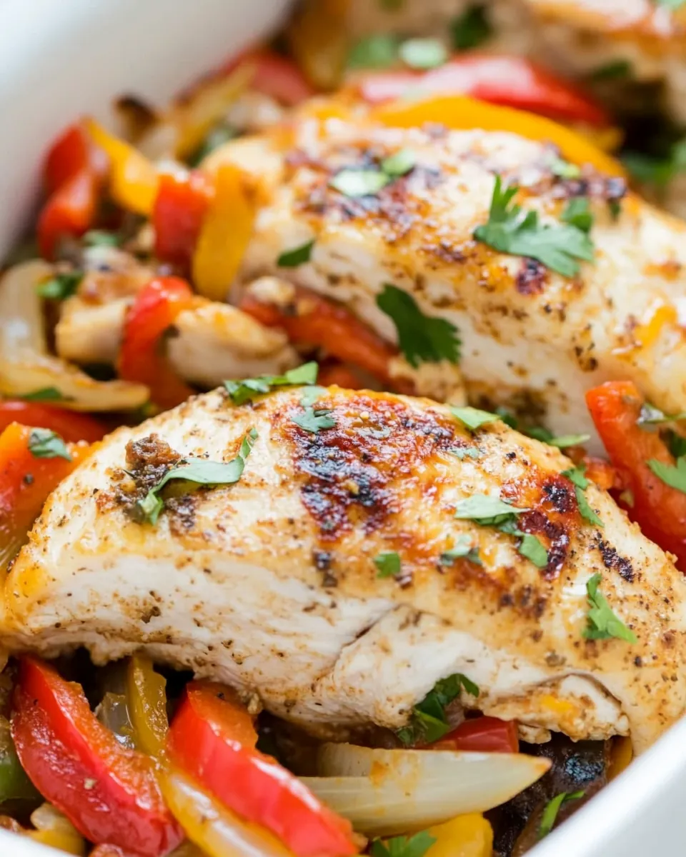 Easy Cheesy Baked Fajita Chicken